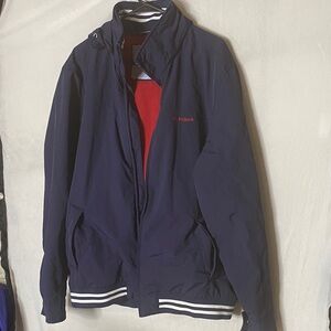 Tommy Hilfiger Navy Blue Windbreaker - Red Accents - Men's XL
